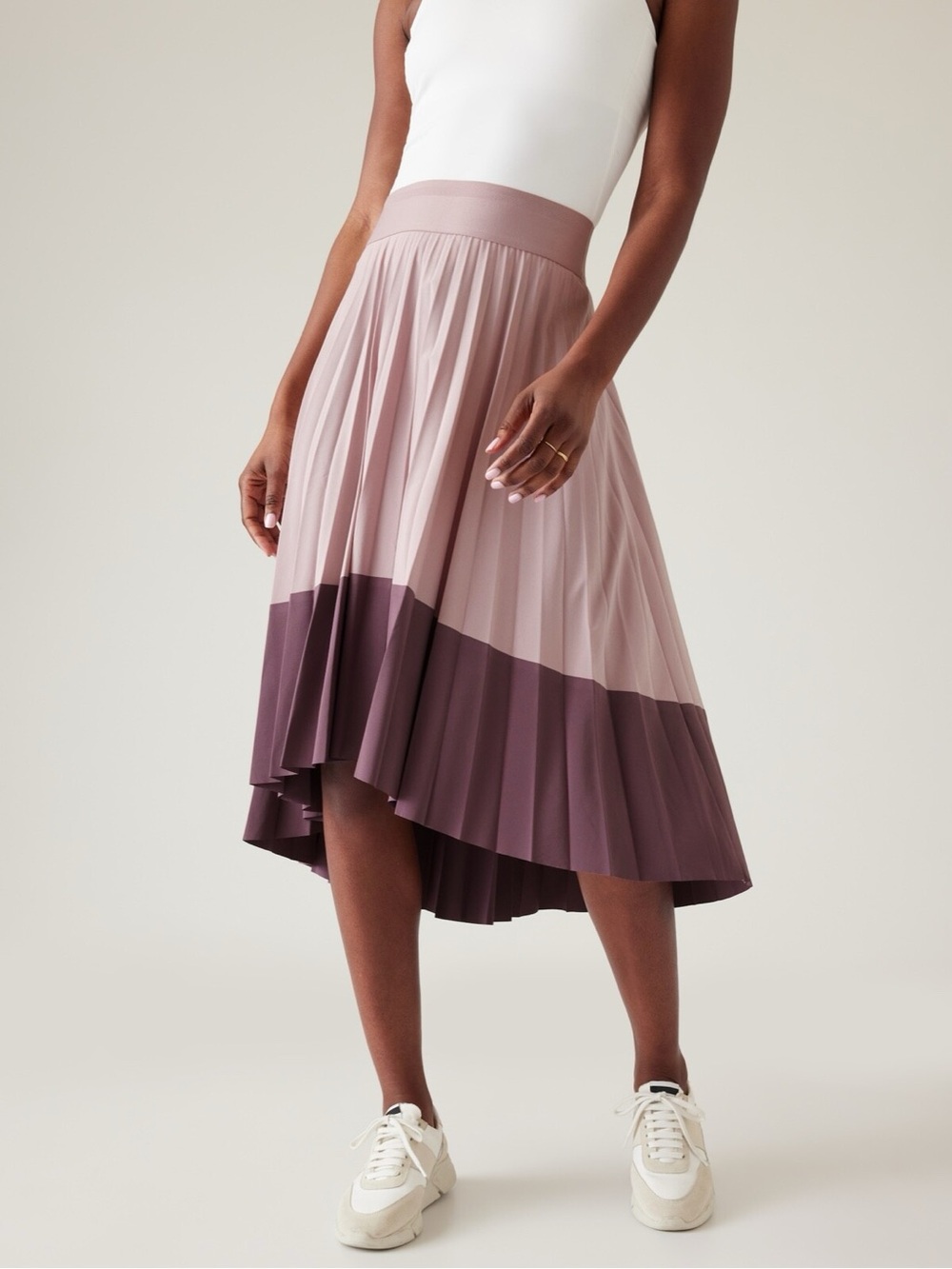 ATHLETA Swing Forward Pleated Skirt | Smoked Mauve - L